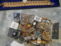 A mixed lot of costume jewellery including 7 silver rings