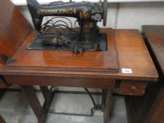 A singer treadle sewing machine