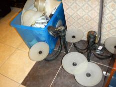 2 boxes of light shades & 2 ceiling light fitments