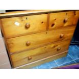 A pine 5 drawer chest