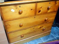 A pine 5 drawer chest