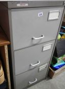 Three 3 drawer filing cabinets