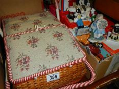 A sewing basket & contents