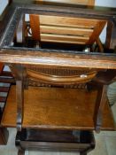 A set of bamboo drawers & an oak magazine rack etc