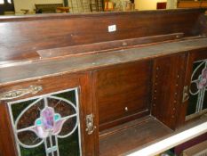 A leaded glass cabinet