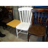 An old painted kitchen chair & 3 others