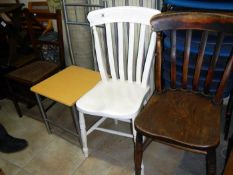 An old painted kitchen chair & 3 others