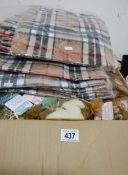 A box of scarves & baby shoes etc.