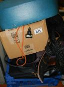 A quantity of handbags & vanity case