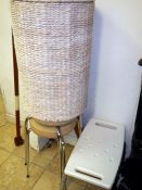 A linen bin & 4 stools