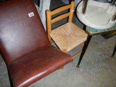 A gout stool, child's chair & 2 others