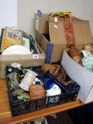 5 boxes of miscellaneous, china & trophies etc.