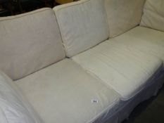 A large cream sofa