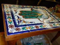 A tile top table & teak drawer unit