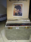 A box of Elvis records