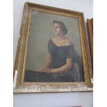 A gilt framed oil on canvas portrait,