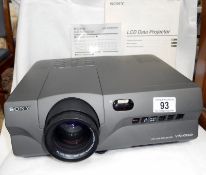 A Sony LCD Data projector VPL-X1000E with instructions