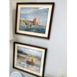 A pair of framed and glazed nautical prints