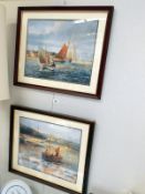 A pair of framed and glazed nautical prints