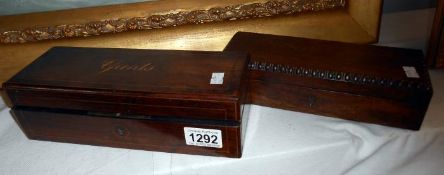 A rosewood glove box and one other