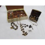 A mixed lot of costume jewellery including silver rings,