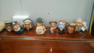 10 Royal Doulton character jugs including The Angel, figure collector,