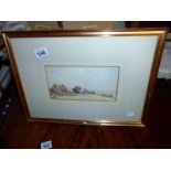 A framed and glazed country scene