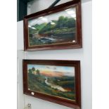 A pair of framed and glazed country scenes