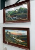 A pair of framed and glazed country scenes