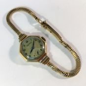 A gold Rotary ladies wrist watch, in working order, 16.