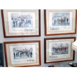 A set of 4 framed and glazed limited edition horse racing caricature prints signed by artist