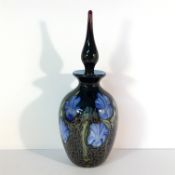 An Okra art glass scent bottle