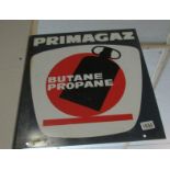 A double sided Primagaz enamel sign