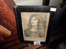 A framed and glazed 19th century engraving,
