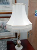 An onyx table lamp with shade