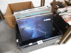 A box of LP records