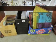 A quantity of 45 rpm and LP records