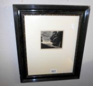 A framed and glazed print