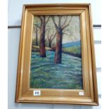 A framed oil on canvas country scene signed P M Farage 1902