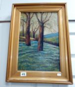 A framed oil on canvas country scene signed P M Farage 1902