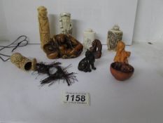 A mixed lot of oriental perfume bottles,