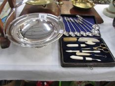 A Mappin and Webb silver plate cake basket,