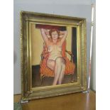 An oil on canvas reclining nude entitled 'Olga Dobranskaya' signed Rupert Bonham-Carter