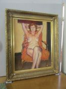 An oil on canvas reclining nude entitled 'Olga Dobranskaya' signed Rupert Bonham-Carter