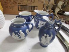 4 items of old Jasper ware,