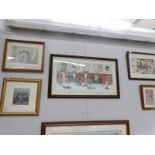 3 framed and glazed Louis Wain prints,