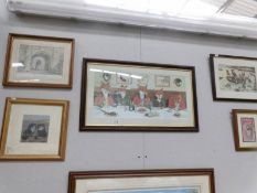 3 framed and glazed Louis Wain prints,