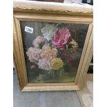 A framed and glazed floral watercolour