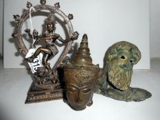 3 Eastern bronze figures