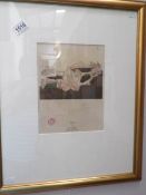 A Pablo Picasso print entitled 'Nude lying down' (possibly artist proof) signed in pencil Picasso
